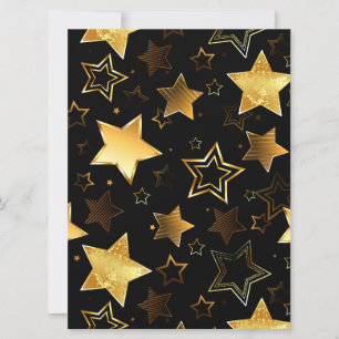 Cartes Pour Fêtes Annuelles Motif sans couture avec des étoiles dorées