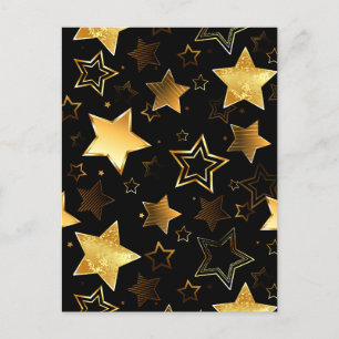Cartes Pour Fêtes Annuelles Motif sans couture avec étoiles d'or