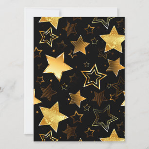 Cartes Pour Fêtes Annuelles Motif sans couture avec étoiles d'or