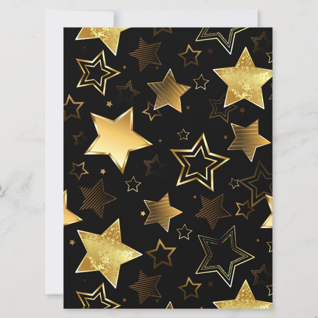 Cartes Pour Fêtes Annuelles Motif sans couture avec étoiles d'or (Devant)