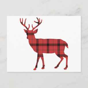 Cartes Pour Fêtes Annuelles Motif Tartan Carreaux Rouges Noël Vacances Cerf