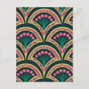 Cartes Pour Fêtes Annuelles motif vert en forme de coque