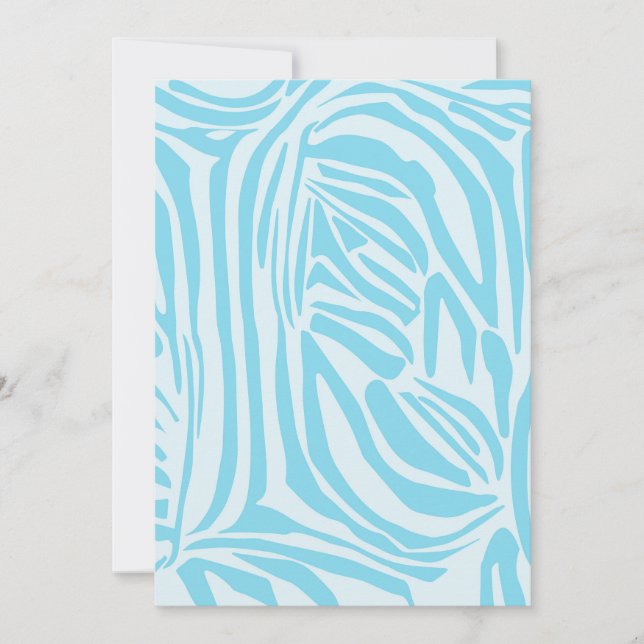 Cartes Pour Fêtes Annuelles Motif Zèbre Bleu (Devant)