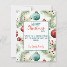 Motifs de Noël verts et rouges -