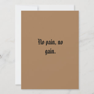 Cartes Pour Fêtes Annuelles Motivation GYM Texte personnalisé et Brown léger