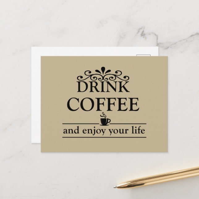 Cartes Pour Fêtes Annuelles Motivationnel amusant buveur citations café (Devant/Arrière en situation)
