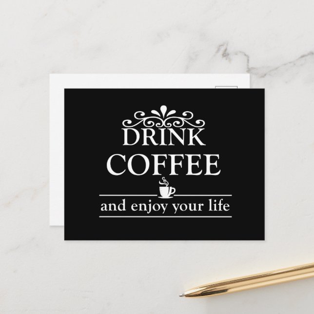 Cartes Pour Fêtes Annuelles Motivationnel amusant buveur citations café (Devant/Arrière en situation)