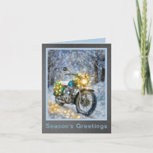 Moto avec les lumières de Noël