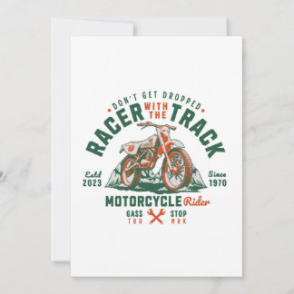 Cartes Pour Fêtes Annuelles Moto Rider - Racer Avec La Piste