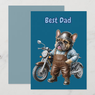 Cartes Pour Fêtes Annuelles Motocyclette Bouledogue Français Bouledogue França