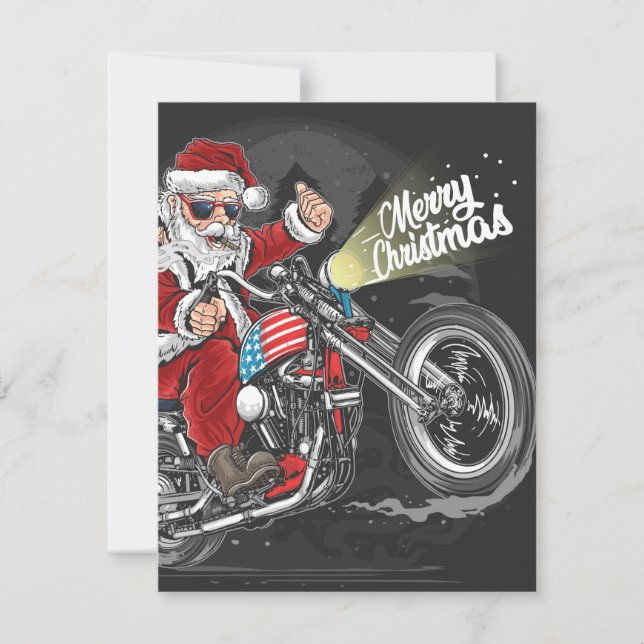 Cartes Pour Fêtes Annuelles Motocyclette de Noël  (Devant)