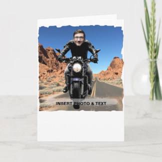 Cartes Pour Fêtes Annuelles Motocyclette - Insérer votre photo et votre texte 