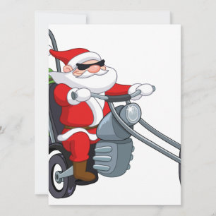 Cartes Pour Fêtes Annuelles motocycliste santa claus