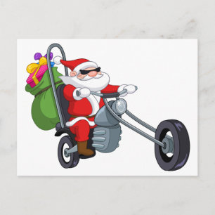 Cartes Pour Fêtes Annuelles motocycliste santa claus
