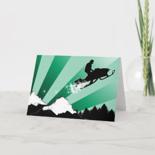 Cartes Pour Fêtes Annuelles motoneige. pthalo.