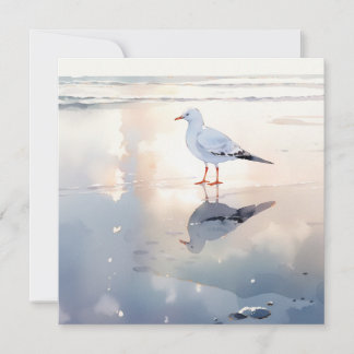 Cartes Pour Fêtes Annuelles Mouette à la plage