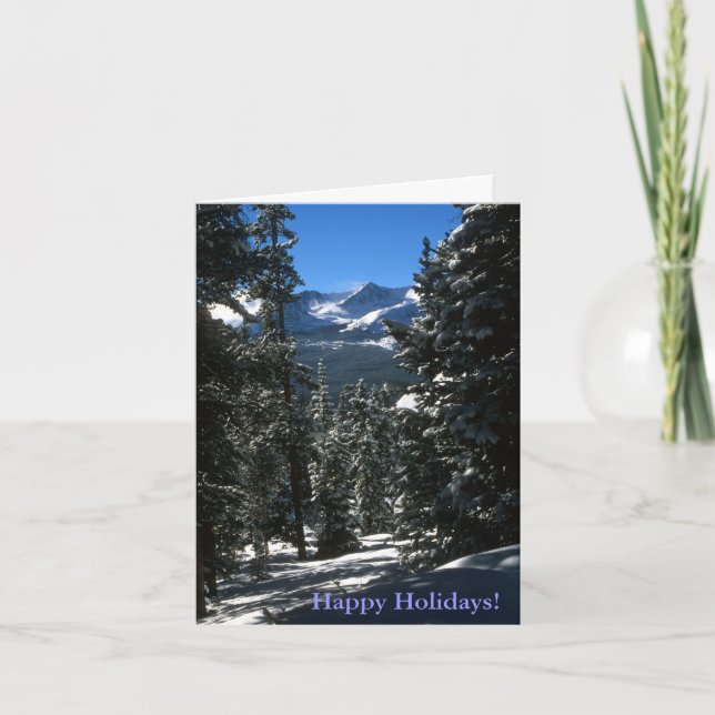 Cartes Pour Fêtes Annuelles Mountain Forest Winter Scene (Devant)
