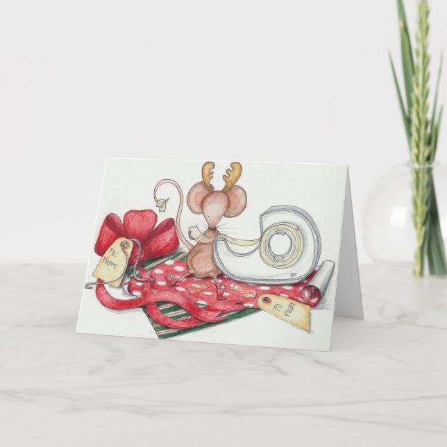 Cartes Pour Fêtes Annuelles Mouse de Wrapping (Devant)