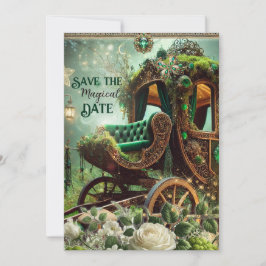 Cartes Pour Fêtes Annuelles Mousse Magique & Carrosse Émeraude au Clair de Lun