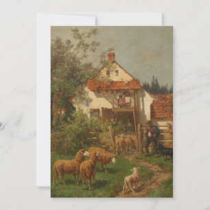 Cartes Pour Fêtes Annuelles Mouton, Berger à la ferme