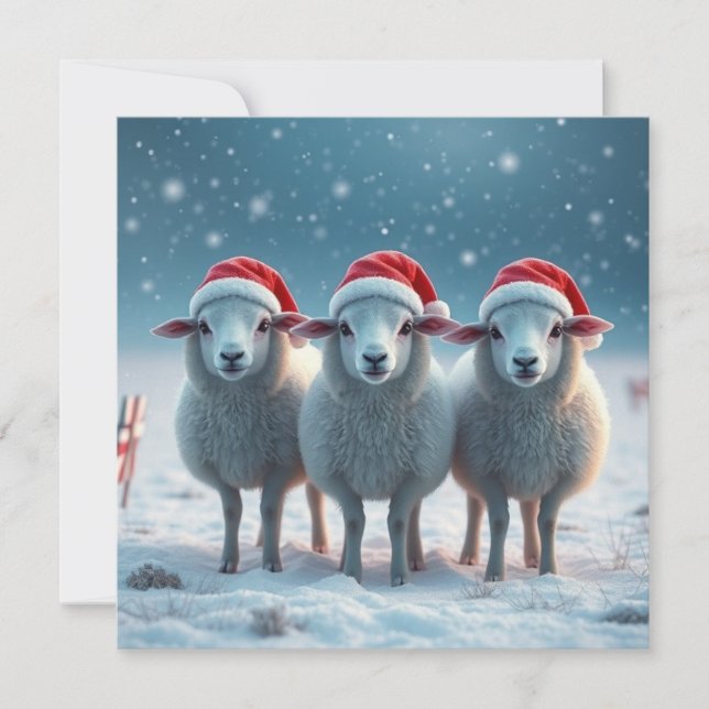 Cartes Pour Fêtes Annuelles Mouton de Noël (Devant)