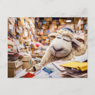 Cartes Pour Fêtes Annuelles Mouton endormi dans l'illustration de poste