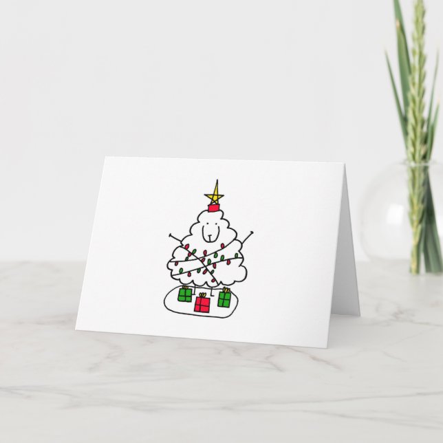 Cartes Pour Fêtes Annuelles Moutons de Noël (Devant)
