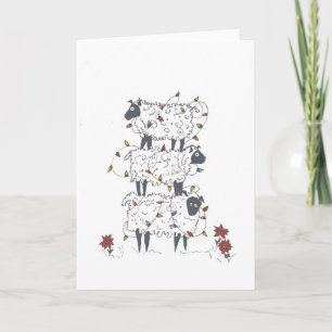 Cartes Pour Fêtes Annuelles Moutons empilés à Noël