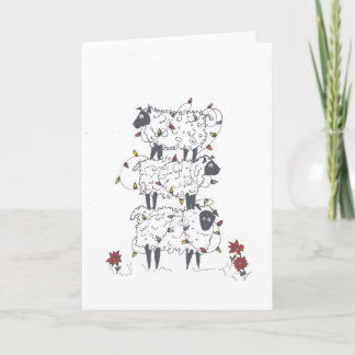 Cartes Pour Fêtes Annuelles Moutons empilés à Noël