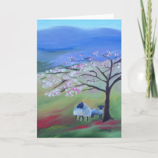 Cartes Pour Fêtes Annuelles Moutons et cerisier