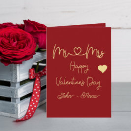 Cartes Pour Fêtes Annuelles Mr & Mrs Happy Valentine's Day