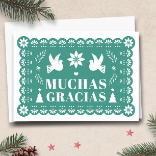 Cartes Pour Fêtes Annuelles Muchas Gracias Papel Picado Merci de Noël