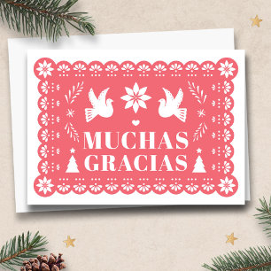 Cartes Pour Fêtes Annuelles Muchas Gracias Papel Picado Merci de Noël