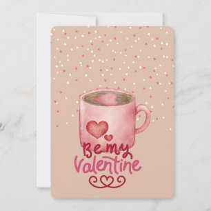 Cartes Pour Fêtes Annuelles Mug à café rose "Sois mon Valentin" avec cœur
