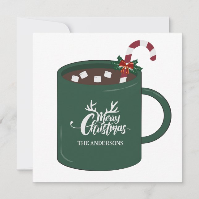 Cartes Pour Fêtes Annuelles Mug de chocolat chaud Noël (Devant)