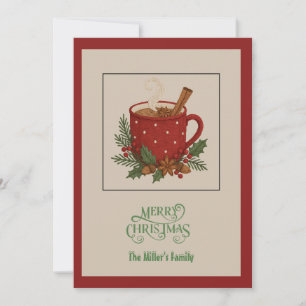 Cartes Pour Fêtes Annuelles Mug de Noël rustique avec cacao et cannelle