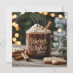 Cartes Pour Fêtes Annuelles Mug de vacances avec vœux chaleureux : Chocolat ch