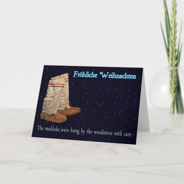 Cartes Pour Fêtes Annuelles Mukluks de Noël (Devant)