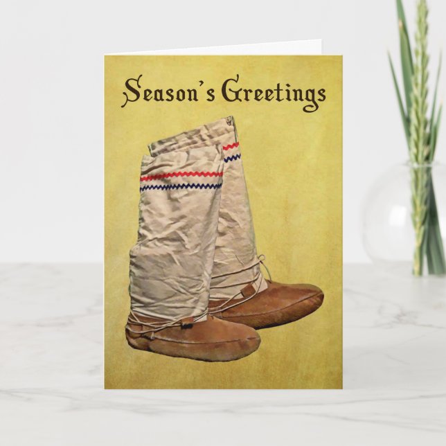 Cartes Pour Fêtes Annuelles Mukluks de Noël (Devant)