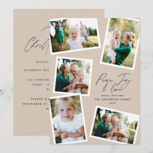 Cartes Pour Fêtes Annuelles Multi photo moderne élégant script naturel