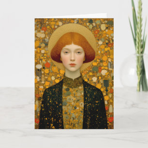 Cartes Pour Fêtes Annuelles Muse Dorée de l'Élégance Moderne