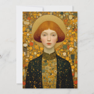 Cartes Pour Fêtes Annuelles Muse Dorée de l'Élégance Moderne