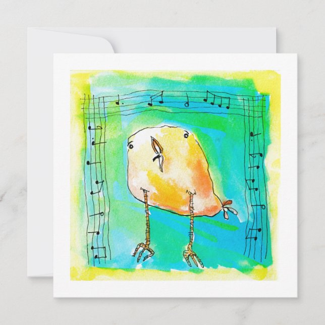 Cartes Pour Fêtes Annuelles Music Bird (Devant)