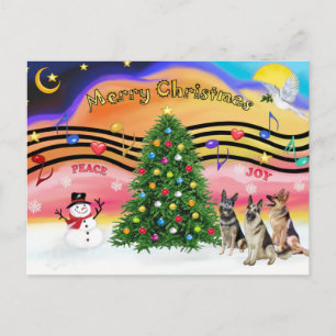 Cartes Pour Fêtes Annuelles Musique de Noël 2 - bergers allemands (3)