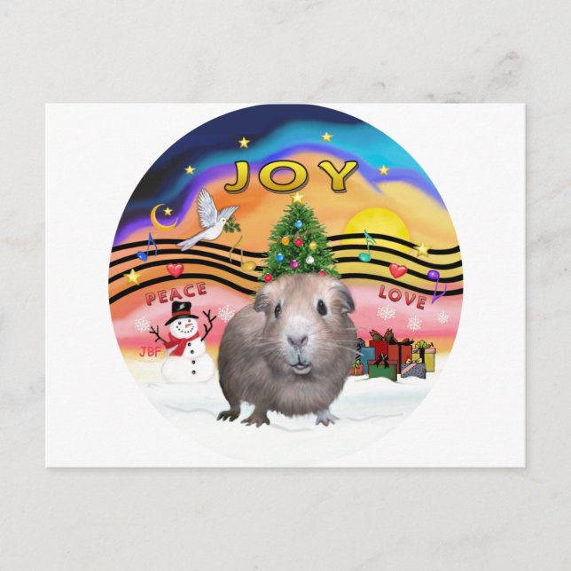 Cartes Pour Fêtes Annuelles Musique de Noël 2 - Cochon de Guinée 2 (Devant)