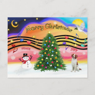 Cartes Pour Fêtes Annuelles Musique de Noël 2 - Épagneul Breton