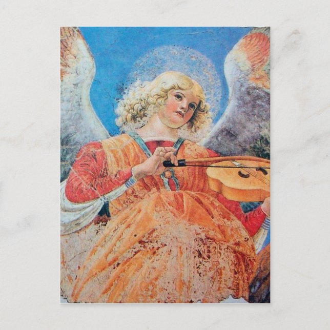 CARTES POUR FÊTES ANNUELLES MUSIQUE FABRIQUANT L'ANGE DE NOËL (Devant)