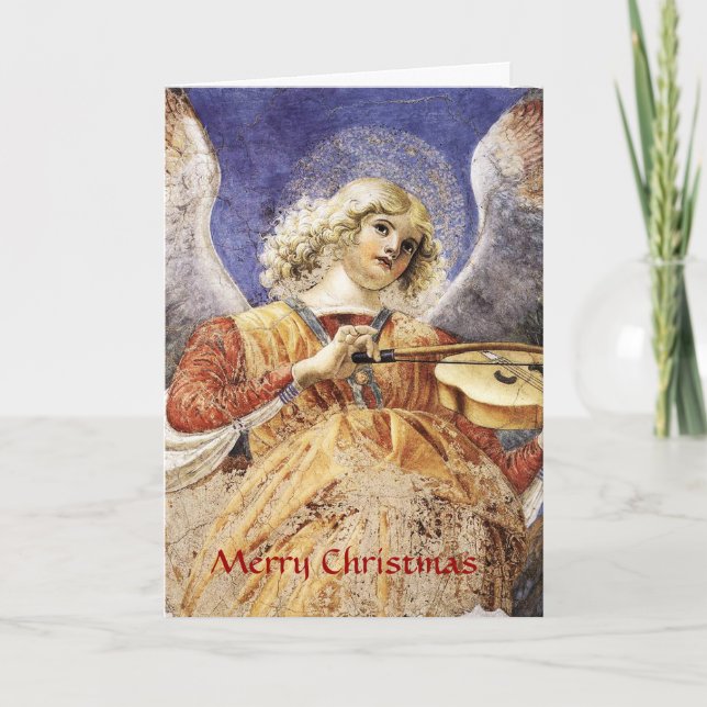 CARTES POUR FÊTES ANNUELLES MUSIQUE FABRIQUANT L'ANGE DE NOËL (Devant)
