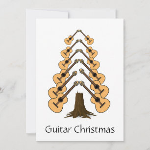 Cartes Pour Fêtes Annuelles Musique originale branchée Merry Guitare Arbre de 