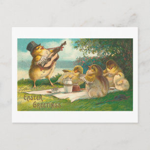 Cartes Pour Fêtes Annuelles Musique Pâques mignon salutations Vintages